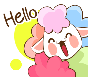 Helloとあいさつするキャラクター