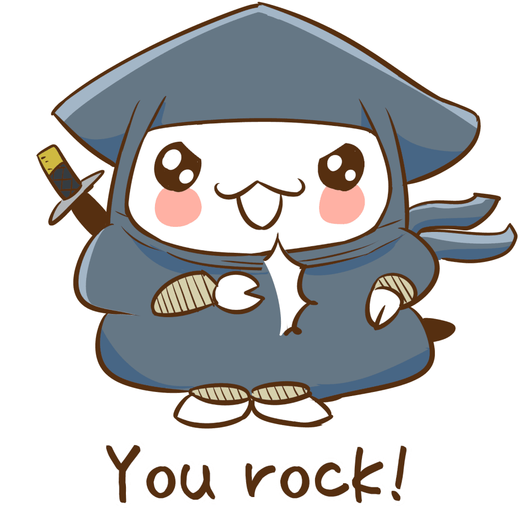 You rock!と応援するキャラクター